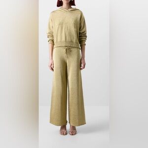 NWT Gap X Cult Gaia Wide Leg Pants Gold Metallic Size XL Sold Out In Stores